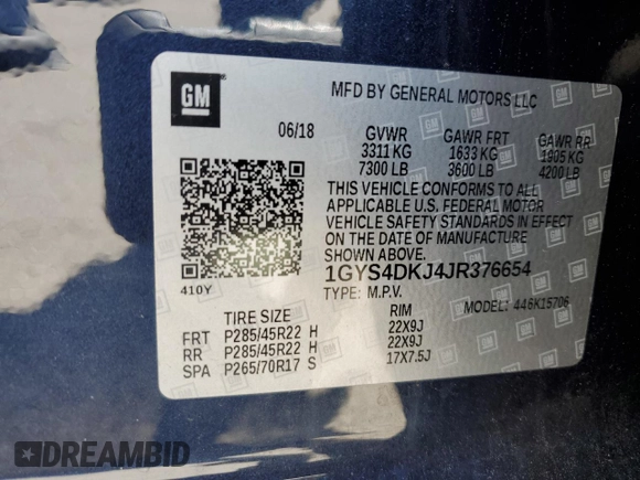2018 Cadillac Escalade Platinum z VIN 1GYS4DKJ4JR376654, wystawiony jako Copart lot #57329564 z przebiegiem 38 172 mil mil oraz Szkoda całkowita • Salvage title. Historia ofert i sprzedaży dostępna na DreamBid. Obrazek 13.