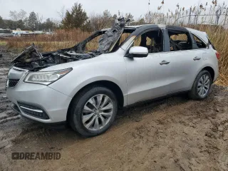 2014 Acura MDX Tech Pkg with VIN 5FRYD4H43EB043504, listed as a Copart auction lot 50368135 with 0 mi miles and Salvage Title. Bid and sale history available at carsss.com. Image 1.