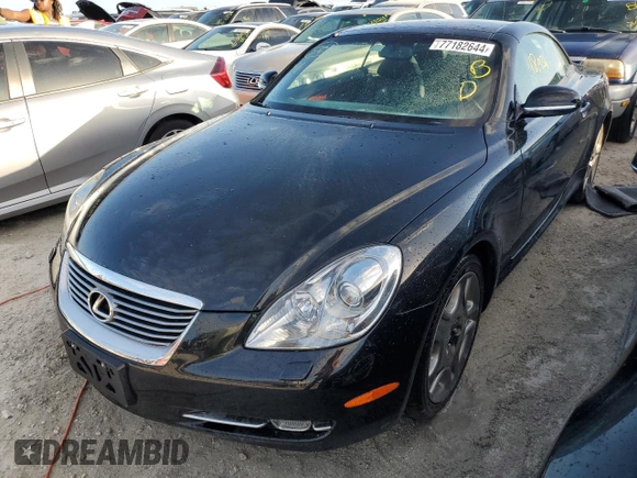 2008 Lexus SC 430 z VIN JTHFN45Y589017268, wystawiony jako Copart lot #77182644 z przebiegiem 18 931 mil mil oraz Nie do naprawy • Non repairable. Historia ofert i sprzedaży dostępna na DreamBid. Obrazek 1.