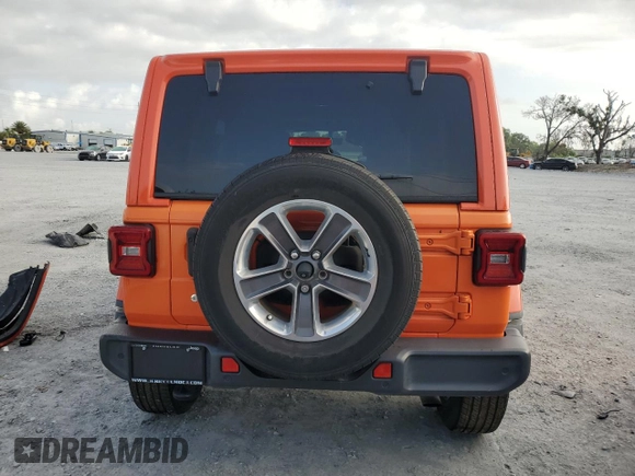 2018 Jeep Wrangler Unlimited Sahara with VIN 1C4HJXEN2JW326894, listed as a Copart auction lot 59691955 with 53,141 mi miles and Salvage title. Bid and sale history available at DreamBid. Image 6.