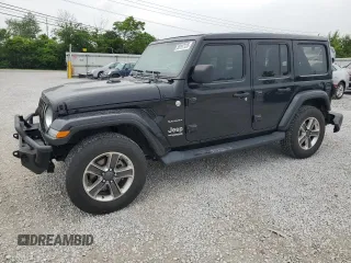 2020 Jeep Wrangler Unlimited Sahara with VIN 1C4HJXEG9LW337590, listed as a Copart auction lot 59197125 with 57,733 mi miles and Salvage title. Bid and sale history available at DreamBid. Image 1.