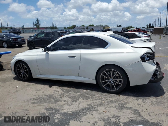 2022 BMW 2 Series 230i with VIN 3MW23CM07N8C54729, listed as a Copart auction lot 61534375 with 40,151 mi miles and Salvage title. Bid and sale history available at DreamBid. Image 2.