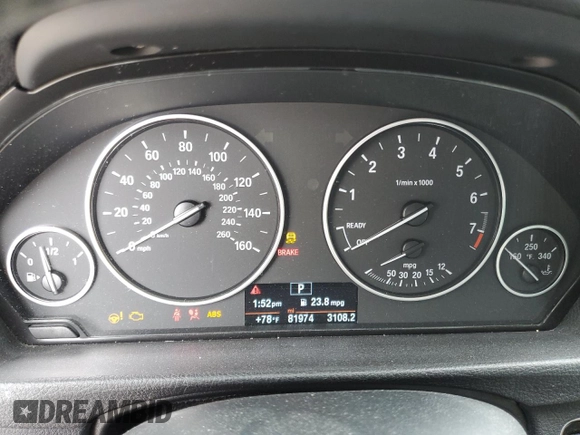2016 BMW 3 Series 320i xDrive with VIN WBA8E5G58GNT93775, listed as a Copart auction lot 47882395 with 81,974 mi miles and Salvage Title. Bid and sale history available at carsss.com. Image 9.