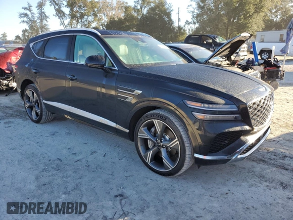 2025 Genesis GV80 Prestige with VIN KMUHEESC3SU218547, listed as a Copart auction lot 81136884 with 5,619 mi miles and Salvage Title. Bid and sale history available at DreamBid. Image 4.
