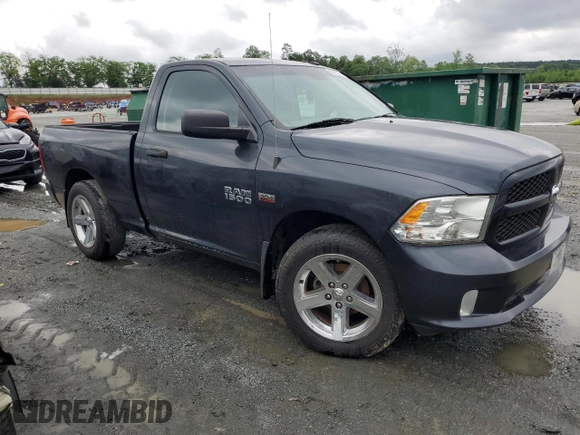 2014 Ram 1500 Express with VIN 3C6JR6AT1EG182095, listed as a Copart auction lot 53888745 with 105,798 mi miles and Salvage title. Bid and sale history available at DreamBid. Image 4.