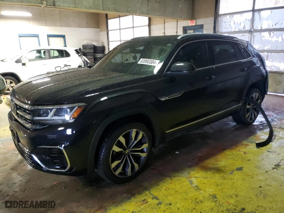 2021 Volkswagen Atlas Cross Sport 3.6L V6 SEL Premium R-Line with VIN 1V2FE2CA9MC232921, listed as a Copart auction lot 83993304 with 48,077 mi miles and Salvage Title. Bid and sale history available at carsss.com. Image 1.