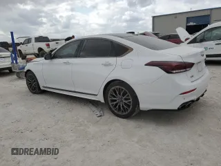 2018 Genesis G80 3.3T Sport with VIN KMHGN4JB5JU218741, listed as a Copart auction lot 78584254 with 83,300 mi miles and Salvage Title. Bid and sale history available at carsss.com. Image 2.
