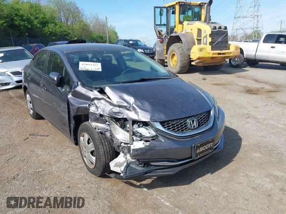 2014 Honda Civic LX with VIN 19XFB2F55EE234183, listed as a IAAI auction lot 42094263 with 148,728 mi miles. Bid and sale history available at carsss.com. Image 19.