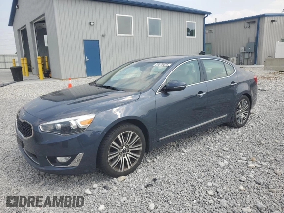 2014 Kia Cadenza Premium z VIN KNALN4D70E5167401, wystawiony jako Copart lot #59879075 z przebiegiem 130 894 mil mil oraz Czysty tytuł • Clean title. Historia ofert i sprzedaży dostępna na DreamBid. Obrazek 1.