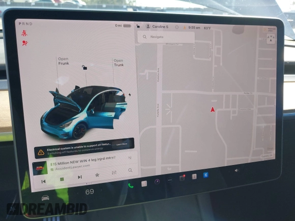2021 Tesla Model Y Performance with VIN 5YJYGDEF9MF251738, listed as a IAAI auction lot 41708950 with 61,248 mi miles and . Bid and sale history available at DreamBid. Image 19.