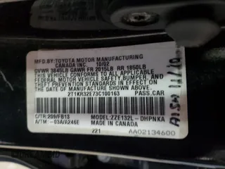 2003 Toyota Matrix Std z VIN 2T1KR32E73C100163, wystawiony jako Copart lot #57618285 z przebiegiem 196 012 mil mil oraz Czysty tytuł • Clean title. Historia ofert i sprzedaży dostępna na DreamBid. Obrazek 12.