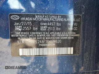 2015 Hyundai Sonata SE z VIN 5NPE24AF1FH174620, wystawiony jako Copart lot #42210135 z przebiegiem 109 565 mil mil oraz Szkoda całkowita • Salvage title. Historia ofert i sprzedaży dostępna na DreamBid. Obrazek 14.