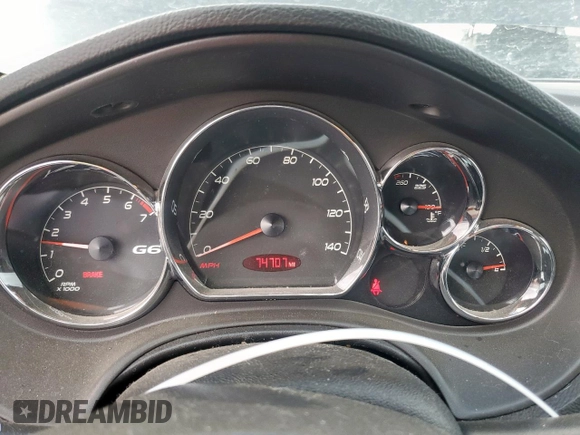 2008 Pontiac G6 GT with VIN 1G2ZH361184305811, listed as a Copart auction lot 50501265 with 74,707 mi miles and Salvage title. Bid and sale history available at DreamBid. Image 9.