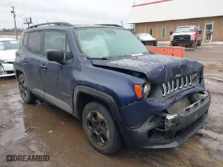2017 Jeep Renegade Sport with VIN ZACCJAAB4HPF81573, listed as a IAAI auction lot 41556300 with 121,348 mi miles. Bid and sale history available at carsss.com. Image 1.