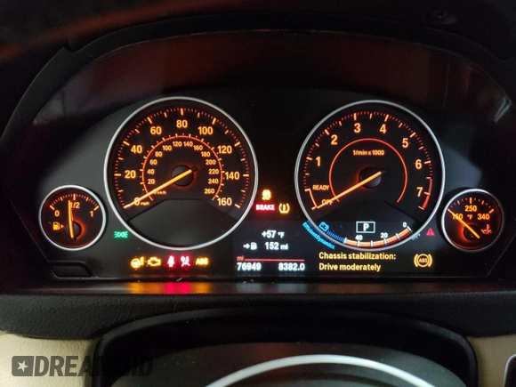2017 BMW 3 Series 330i xDrive with VIN WBA8D9G30HNU65773, listed as a Copart auction lot 46899315 with 76,949 mi miles and Salvage Title. Bid and sale history available at carsss.com. Image 9.