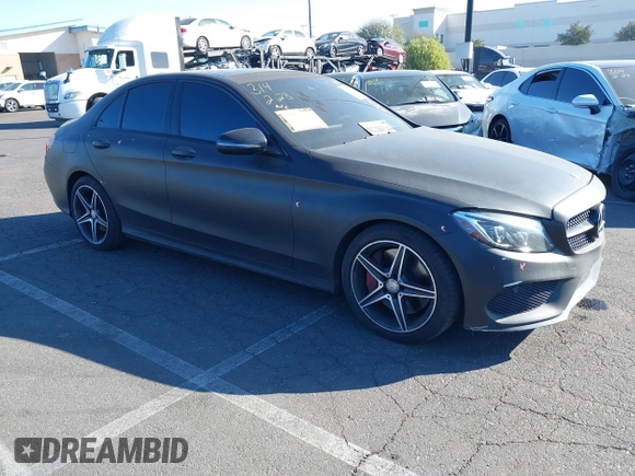 2016 Mercedes-Benz C 450 AMG with VIN 55SWF6EBXGU141867, listed as a IAAI auction lot 41596461 with 126,565 mi miles and . Bid and sale history available at carsss.com. Image 1.