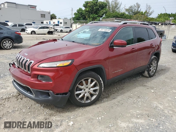 2016 Jeep Cherokee Limited with VIN 1C4PJLDB3GW135716, listed as a Copart auction lot 59718615 with 87,231 mi miles and Salvage title. Bid and sale history available at DreamBid. Image 1.