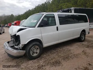 2017 Chevrolet Express Passenger LT with VIN 1GAZGPFFXH1281424, listed as a Copart auction lot 43354815 with 110,227 mi miles and Salvage Title. Bid and sale history available at carsss.com. Image 1.