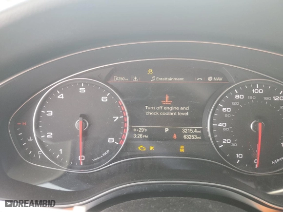 2015 Audi A6 3.0T Premium Plus with VIN WAUFGAFC2FN014732, listed as a Copart auction lot 45842095 with 63,253 mi miles and Salvage Title. Bid and sale history available at carsss.com. Image 9.