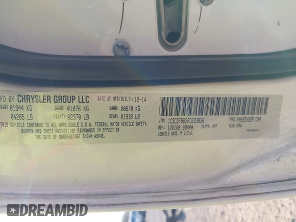 2015 Dodge Dart SXT with VIN 1C3CDFBB3FD223836, listed as a IAAI auction lot 42177797 with 109,454 mi miles and . Bid and sale history available at DreamBid. Image 9.
