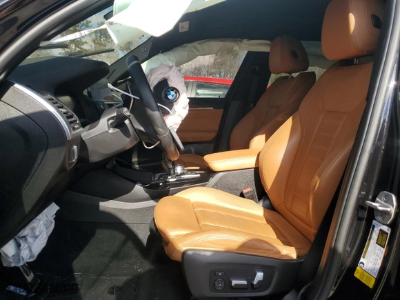 2021 BMW X3 sDrive30i with VIN 5UXTY3C09M9H17437, listed as a Copart auction lot 42126005 with 0 mi miles and Salvage Title. Bid and sale history available at carsss.com. Image 7.