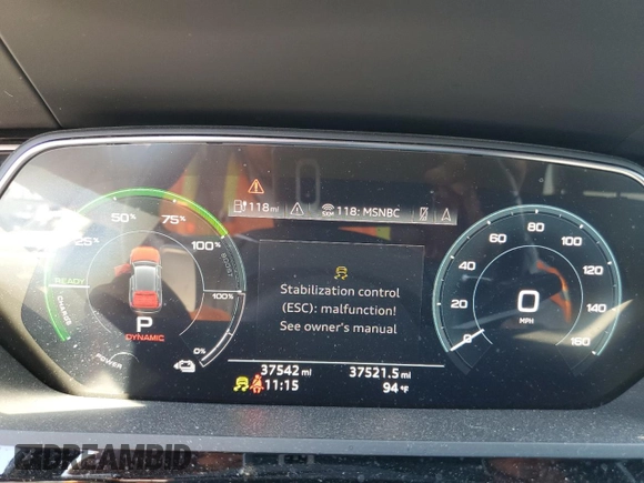 2019 Audi e-tron Prestige with VIN WA1VAAGE8KB007872, listed as a Copart auction lot 66012863 with 37,542 mi miles. Bid and sale history available at carsss.com. Image 9.