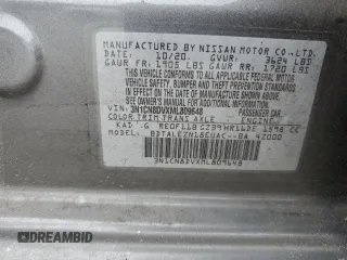 2021 Nissan Versa S with VIN 3N1CN8DVXML809648, listed as a Copart auction lot 58293085 with 62,622 mi miles and Salvage title. Bid and sale history available at DreamBid. Image 12.