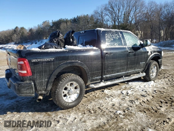 2021 Ram 2500 Laramie with VIN 3C6UR5FL3MG572811, listed as a Copart auction lot 45291775 with 75,730 mi miles and Salvage Title. Bid and sale history available at carsss.com. Image 3.