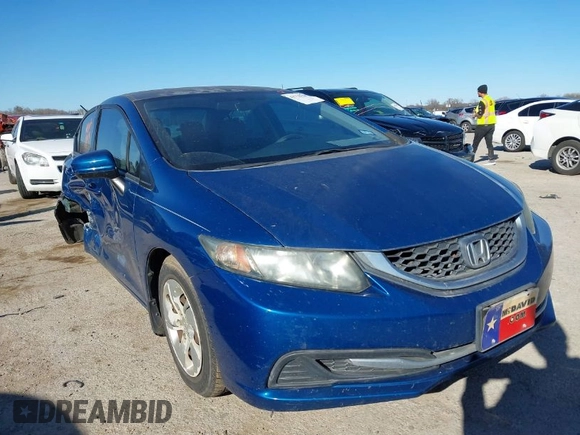 2014 Honda Civic Sedan LX with VIN 2HGFB2F57EH529579, listed as a IAAI auction lot 41732190 with 95,176 mi miles. Bid and sale history available at carsss.com. Image 1.