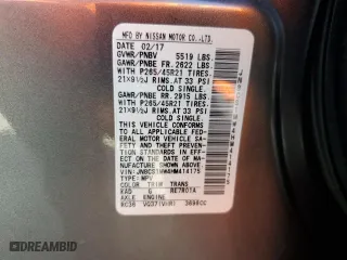 2017 Infiniti QX70 with VIN JN8CS1MW4HM414175, listed as a Copart auction lot 71221974 with 73,448 mi miles and Salvage Title. Bid and sale history available at carsss.com. Image 13.