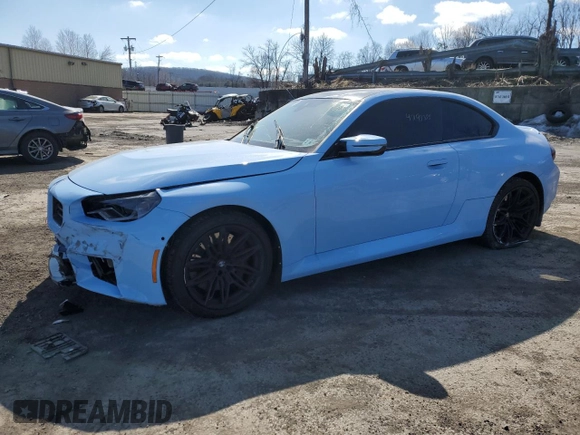 2024 BMW M2 with VIN 3MF13DM05R8E87175, listed as a Copart auction lot 47193355 with 0 mi miles and Salvage Title. Bid and sale history available at carsss.com. Image 1.