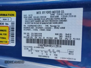 2024 Ford Mustang EcoBoost with VIN 1FAGP8UH4R5112914, listed as a Copart auction lot 49981575 with 37,283 mi miles and Clean Title. Bid and sale history available at carsss.com. Image 12.