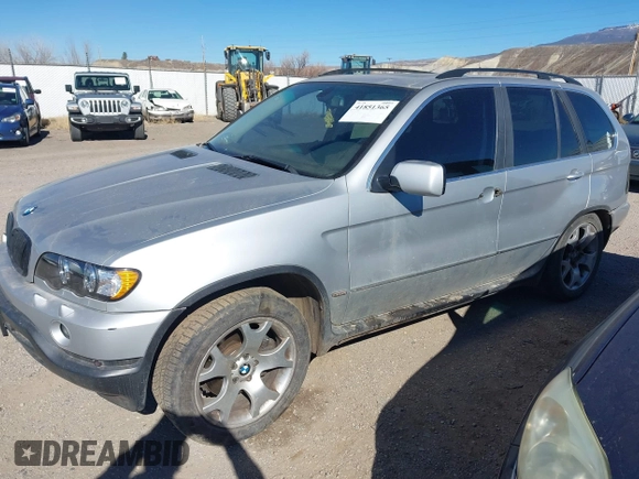 2001 BMW X5 4.4i with VIN WBAFB33581LH23527, listed as a IAAI auction lot 41851365 with 158,858 mi miles. Bid and sale history available at carsss.com. Image 2.