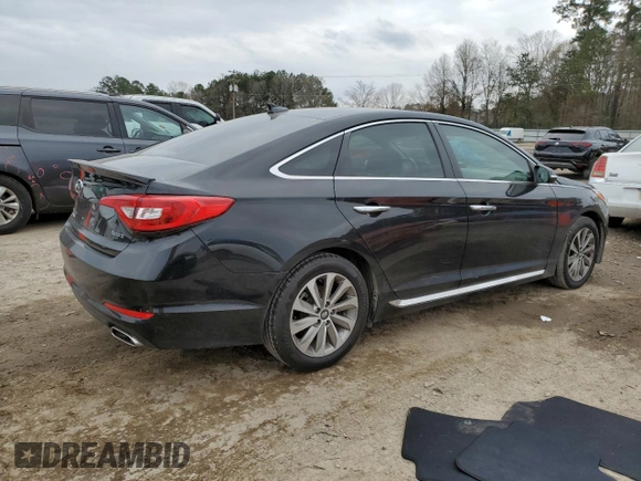 2017 Hyundai Sonata Sport with VIN 5NPE34AF8HH582578, listed as a Copart auction lot 43560525 with Not Provided miles and Salvage Title. Bid and sale history available at carsss.com. Image 3.