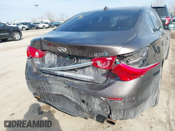 2014 Infiniti Q50 Hybrid Sport with VIN JN1AV7AR7EM703030, listed as a IAAI auction lot 41661844 with 128,202 mi miles. Bid and sale history available at carsss.com. Image 6.