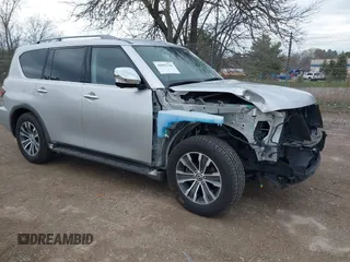 2020 Nissan Armada SL with VIN JN8AY2NC9L9616120, listed as a IAAI auction lot 42092766 with 52,593 mi miles. Bid and sale history available at carsss.com. Image 1.