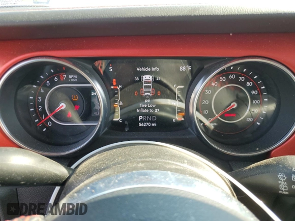 2019 Jeep Wrangler Unlimited Rubicon with VIN 1C4HJXFGXKW613269, listed as a Copart auction lot 62428605 with 56,270 mi miles and Salvage title. Bid and sale history available at DreamBid. Image 9.
