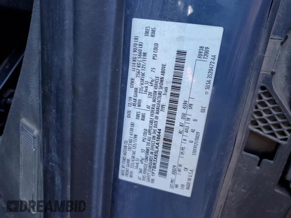 2020 Ford Transit Cargo with VIN 1FTBR3X85LKA18644, listed as a Copart auction lot 89212555 with 74,398 mi miles and Salvage Title. Bid and sale history available at carsss.com. Image 11.