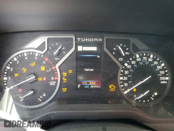 2022 Toyota Tundra 4WD SR5 with VIN 5TFLA5DB7NX056874, listed as a Copart auction lot 87582045 with 38,593 mi miles and Non Repairable. Bid and sale history available at carsss.com. Image 9.