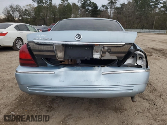 2008 Mercury Grand Marquis LS with VIN 2MEFM75V28X627449, listed as a Copart auction lot 89324365 with 154,709 mi miles and Salvage Title. Bid and sale history available at DreamBid. Image 6.