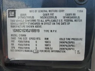 2005 Chevrolet Suburban LT with VIN 1GNEC16Z45J168919, listed as a Copart auction lot 37144714 with 0 mi miles and Salvage Title. Bid and sale history available at carsss.com. Image 13.
