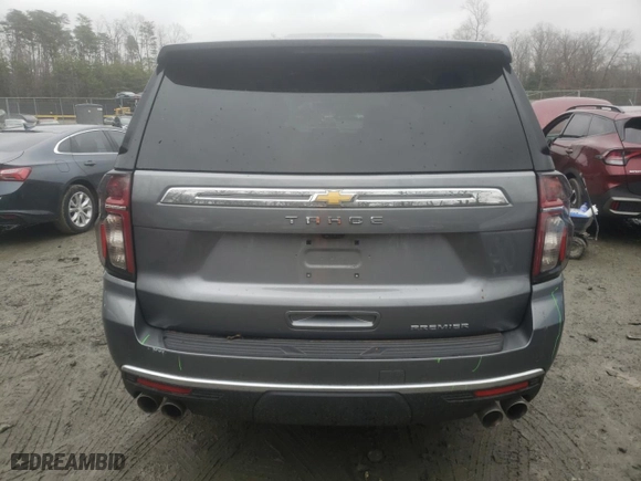 2021 Chevrolet Tahoe Premier with VIN 1GNSKSKDXMR122730, listed as a Copart auction lot 84590204 with 30,560 mi miles and Salvage Title. Bid and sale history available at carsss.com. Image 6.