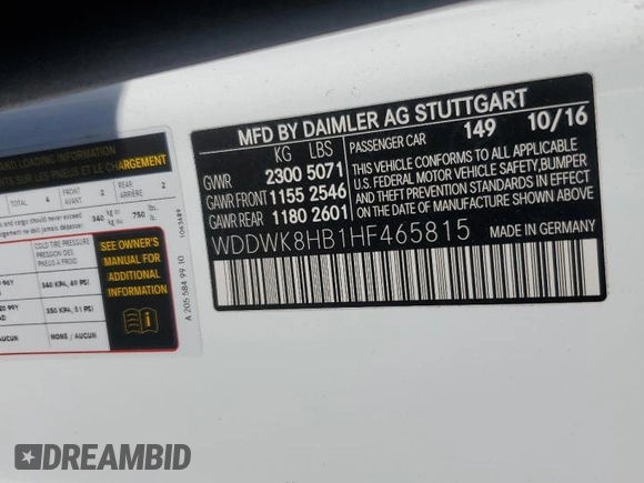 2017 Mercedes-Benz C 63 S AMG z VIN WDDWK8HB1HF465815, wystawiony jako Copart lot #71602664 z przebiegiem 57 280 mil mil oraz Szkoda całkowita • Salvage title. Historia ofert i sprzedaży dostępna na DreamBid. Obrazek 13.
