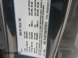 2018 Tesla Model 3 Long Range Battery with VIN 5YJ3E1EA6JF075813, listed as a Copart auction lot 52316125 with 101,460 mi miles and Salvage Title. Bid and sale history available at DreamBid. Image 13.