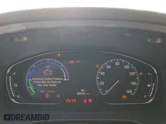 2019 Honda Insight EX with VIN 19XZE4F59KE001449, listed as a Copart auction lot 61997265 with 93,181 mi miles and Salvage title. Bid and sale history available at DreamBid. Image 9.