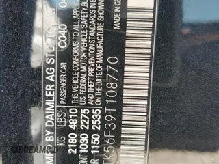 2009 Mercedes-Benz CLK 350 with VIN WDBTK56F39T108770, listed as a Copart auction lot 52892915 with 148,142 mi miles and Salvage Title. Bid and sale history available at DreamBid. Image 13.
