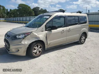 2015 Ford Transit Connect Wagon XLT with VIN NM0GS9F77F1185066, listed as a Copart auction lot 52049115 with 85,359 mi miles and Salvage Title. Bid and sale history available at carsss.com. Image 1.