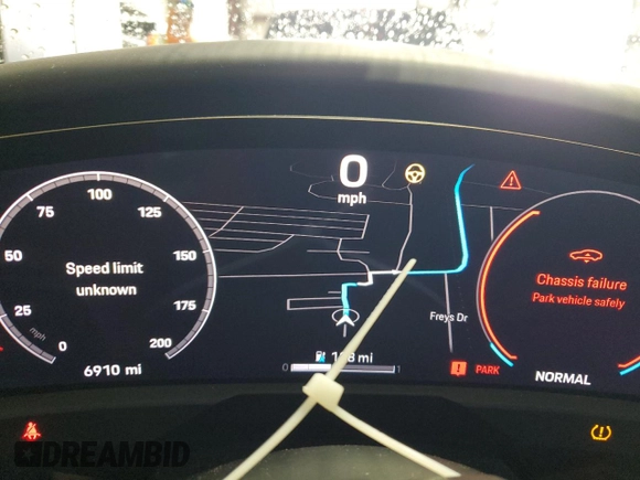 2025 Porsche Taycan with VIN WP0AA2Y12SSA08315, listed as a Copart auction lot 56624715 with 6,910 mi miles and Salvage title. Bid and sale history available at DreamBid. Image 9.