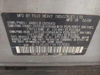 2009 Subaru Forester X Limited с VIN JF2SH64679H792683, выставлен на аукционе IAAI как лот 42528773 с пробегом 136 671 миль миль и . История ставок и продаж доступна на DreamBid. Изображение 9.