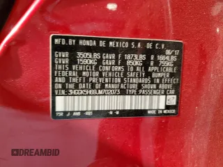 2018 Honda Fit Sport z VIN 3HGGK5H69JM702073, wystawiony jako Copart lot #58813115 z przebiegiem 51 998 mil mil oraz Nie do naprawy • Non repairable. Historia ofert i sprzedaży dostępna na DreamBid. Obrazek 12.